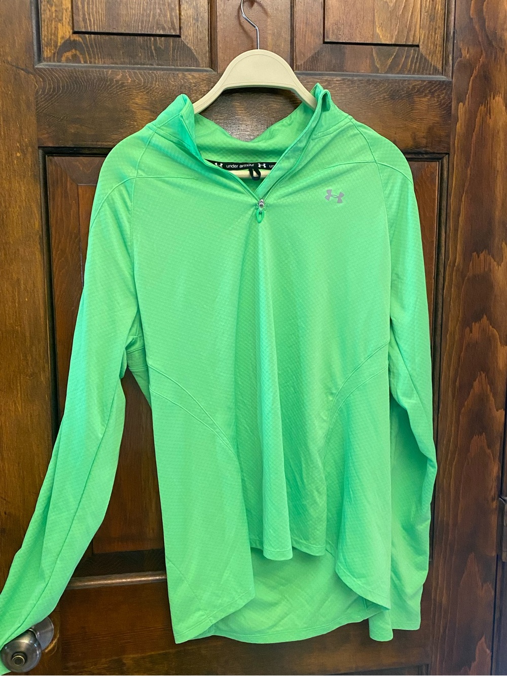 Under Armour Neon Green HeatGear Quarter-Zip Pullover